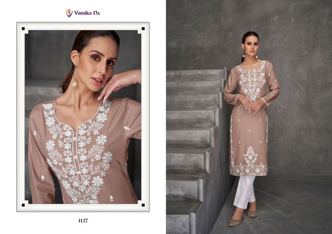 Rooh Vol 7 Vamika NX Fancy Rayon Lakhnawi Designer Kurti With Bottom Wholesale Online
